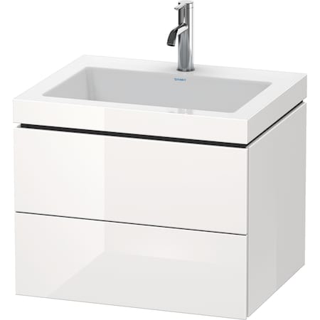 Duravit L-Cube Two Drawer C-Bonded Wall-Mount Vanity Kit Chestnut Dark LC6926O5353